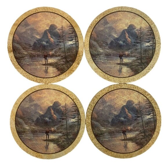 Thirstystone Natural Sandstone Coasters Set Of 4 With Scenic Mountain Design - Picture 2 of 5